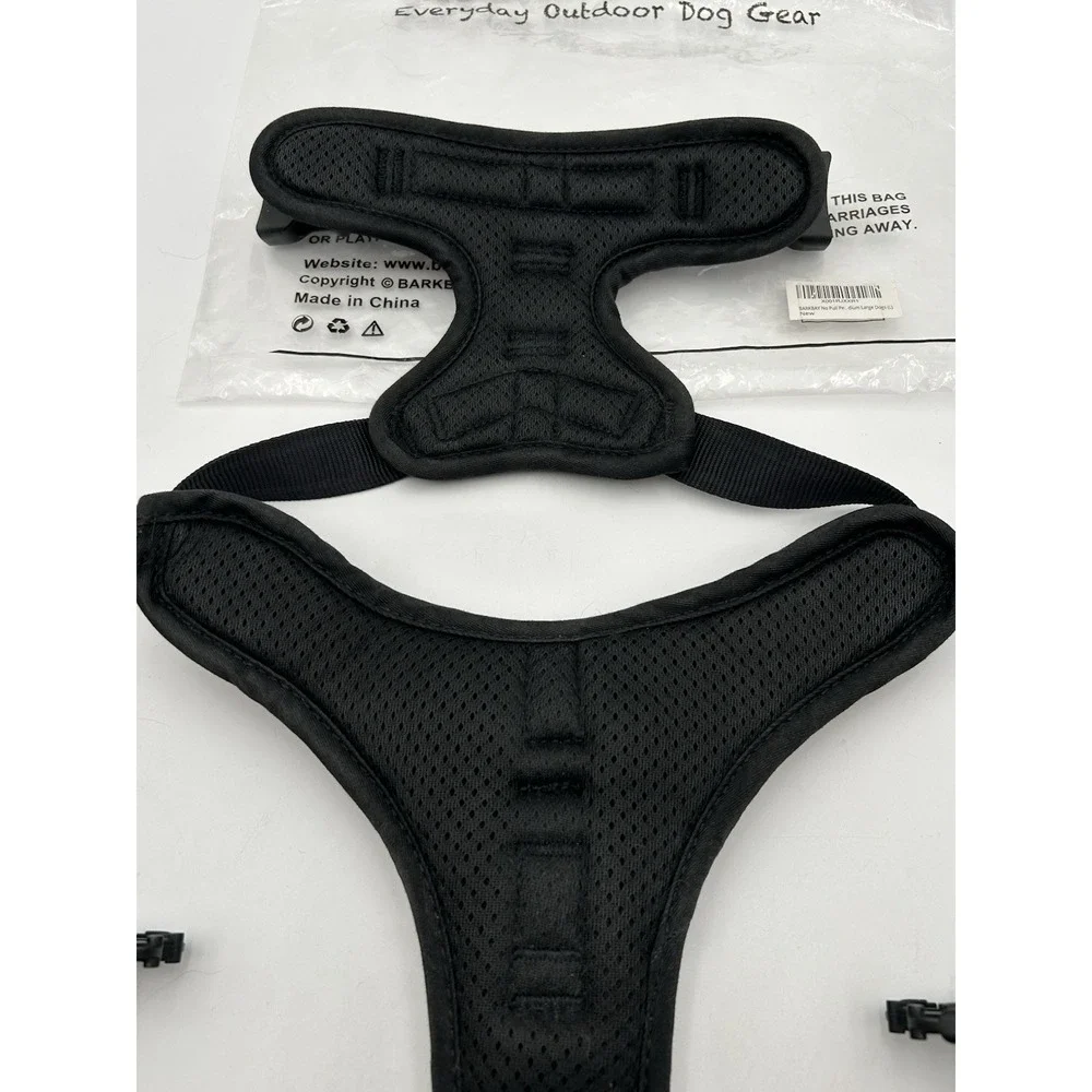 Barkbay No-Pull Dog Harness with Reflective Trim In Pink/Black Size L NEW